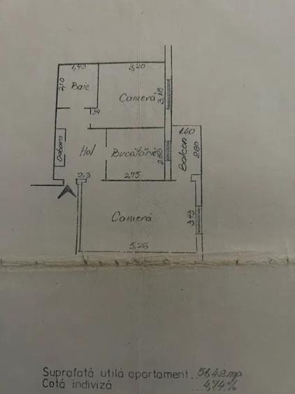Apartament cu 2 camere decomandat, mobilat în Cug