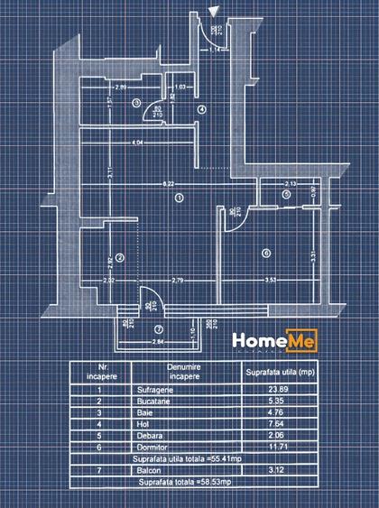 Apartament cu 2 camere decomandat în Titan