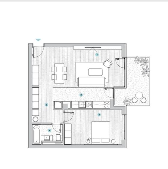 Apartament cu 2 camere în Baza 3