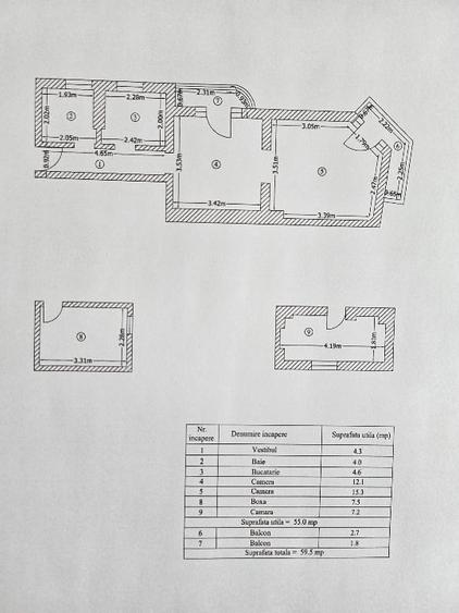 Apartament cu 2 camere semidecomandat în Decebal