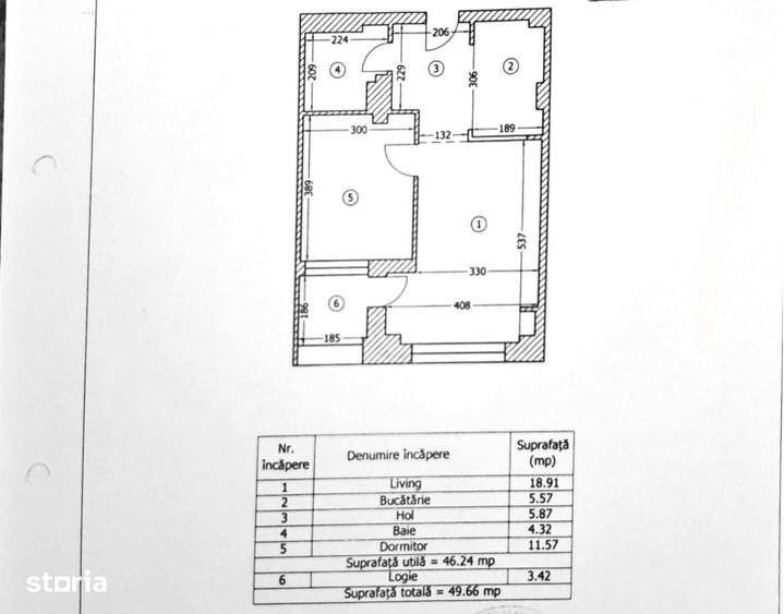 Apartament cu 2 camere în Nord