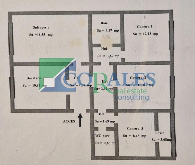 Apartament cu 4 camere decomandat, mobilat în Aradului