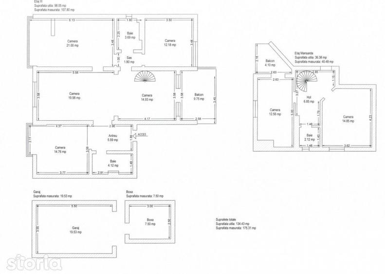 Apartament cu 5 camere semidecomandat, mobilat în Șagului