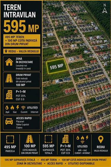 Teren Construcții intravilan de 595 mp, în Păcurari