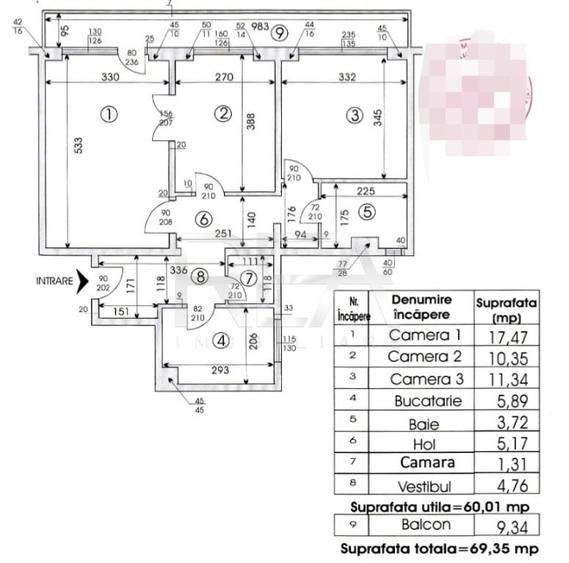Apartament cu 3 camere decomandat în Drumul Taberei