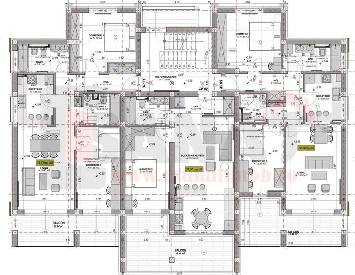 Apartament cu 27 camere decomandat în Aeroport