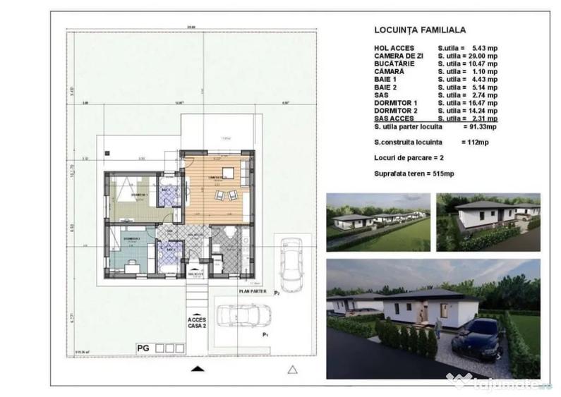 Casă cu 2 camere cu Teren 530 Mp în Bozânta Mică