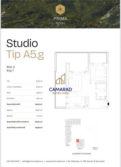 Apartament cu 2 camere în Ghencea