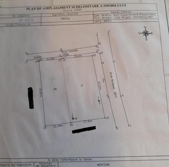 Teren de 980 mp, în Căpățânenii Pământeni