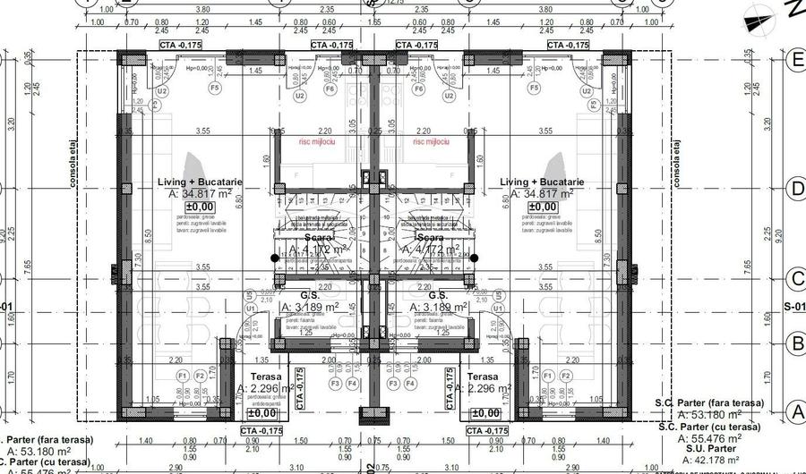 Duplex cu 4 camere cu Canalizare în 1 Decembrie 1918