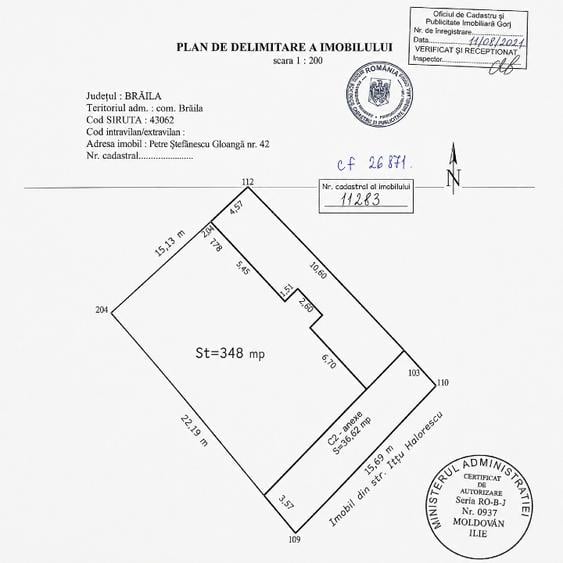 Teren Construcții intravilan de 348 mp, în Chercea