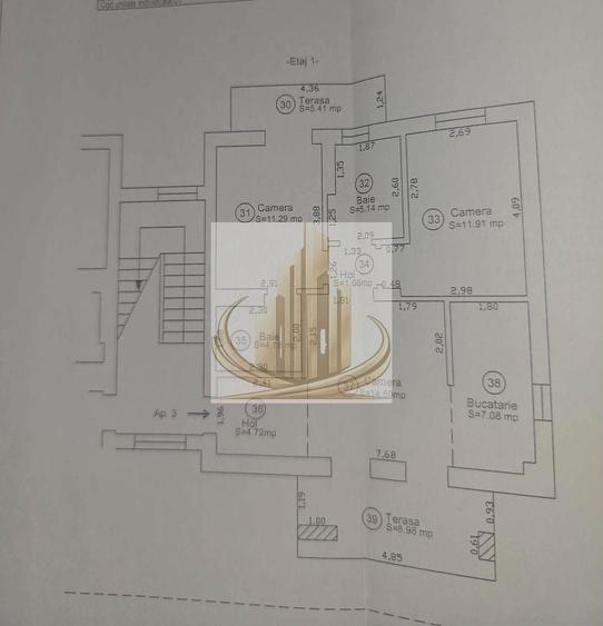 Apartament cu 3 camere semidecomandat, mobilat în Dumbrăvița