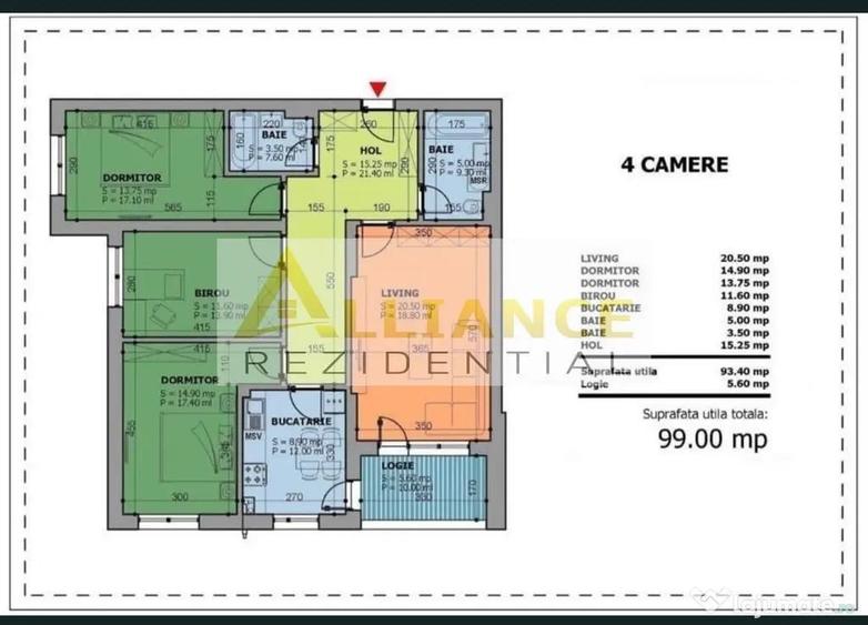 Apartament cu 4 camere decomandat în Central