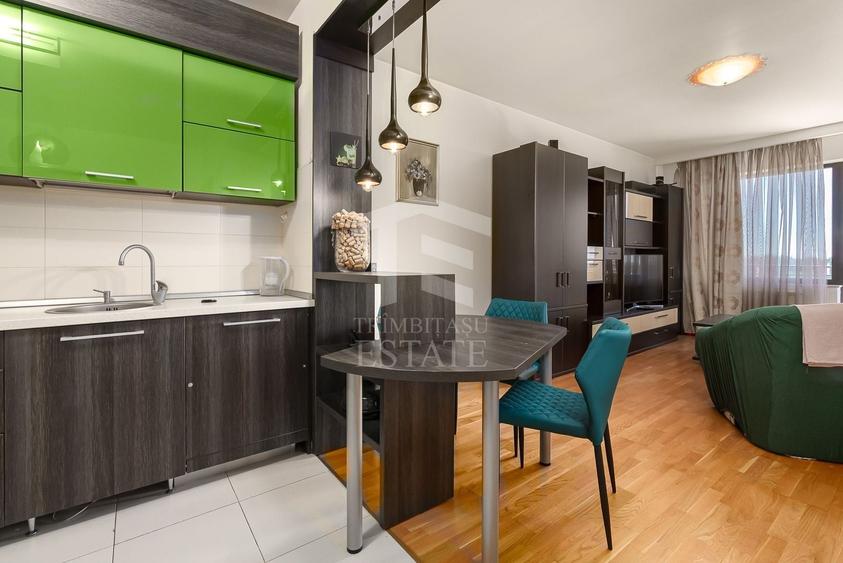 Apartament cu 2 camere semidecomandat, mobilat în Băneasa