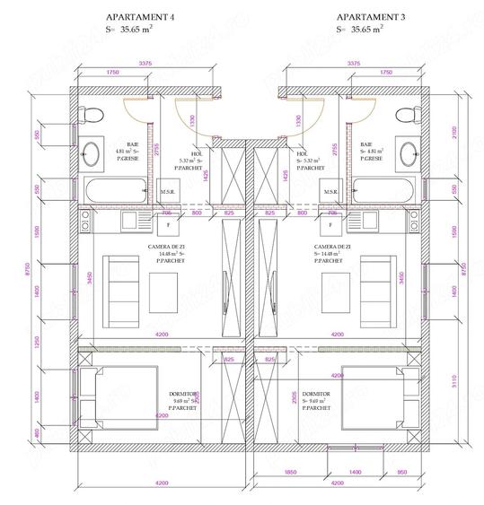 Apartament cu 2 camere nedecomandat în Central