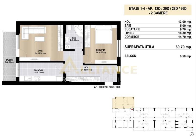 Apartament cu 2 camere decomandat în Metalurgiei