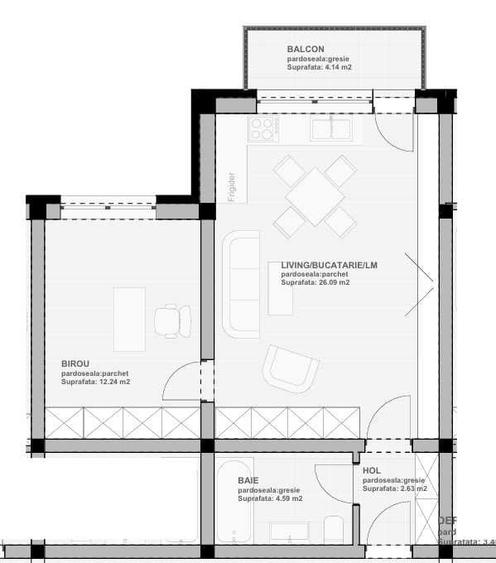 Apartament cu 2 camere în Sânpetru