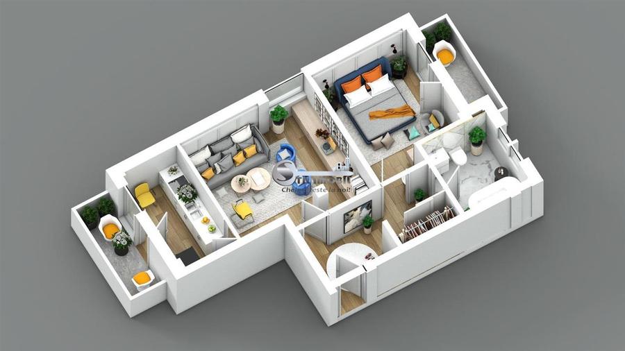Apartament cu 2 camere semidecomandat în Bucium — fotografia 3