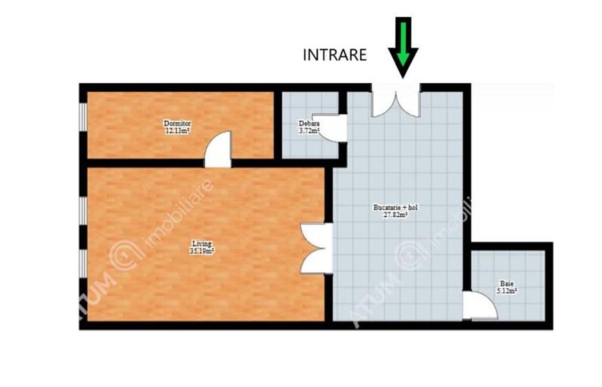Apartament cu 2 camere semidecomandat, mobilat în Cisnădie