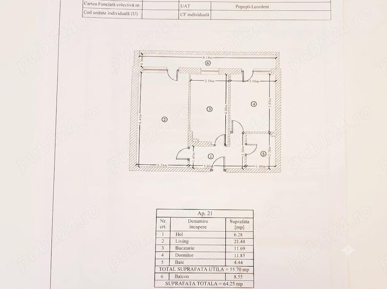 Apartament cu 2 camere decomandat în Central