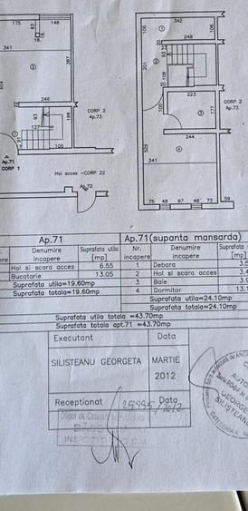 Sarari/STUDIO cu scara interioara la mansarda /centrala/44 mp/ - 2