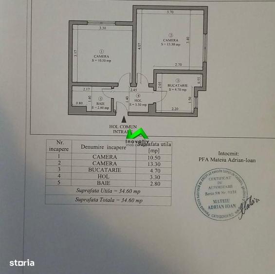 Apartament cu 2 camere decomandat în Central