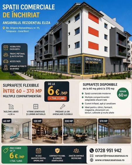 Spațiu comercial, de 120 mp, în Mehala