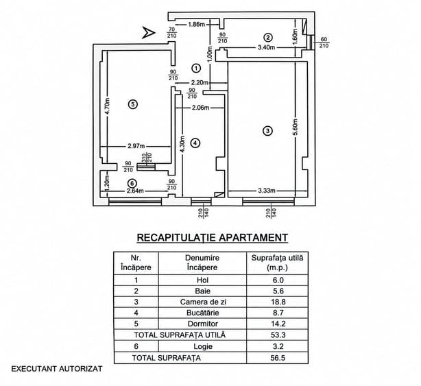Apartament cu 2 camere decomandat în Valea Lupului