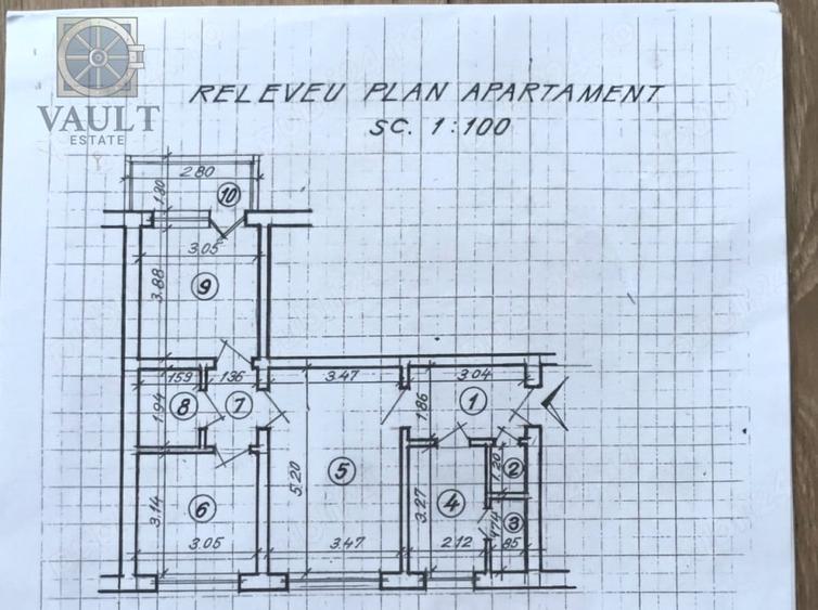 Apartament cu 3 camere semidecomandat în 1 Decembrie 1918
