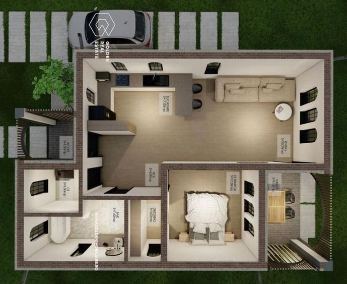 Casă individuală cu 3 camere cu Teren 400 Mp în 6 Vânători