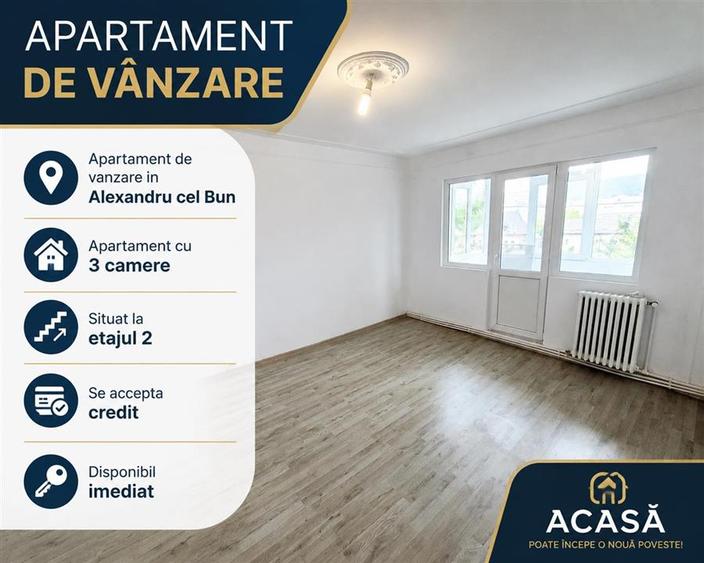 Apartament cu 3 camere semidecomandat în Alexandru cel Bun