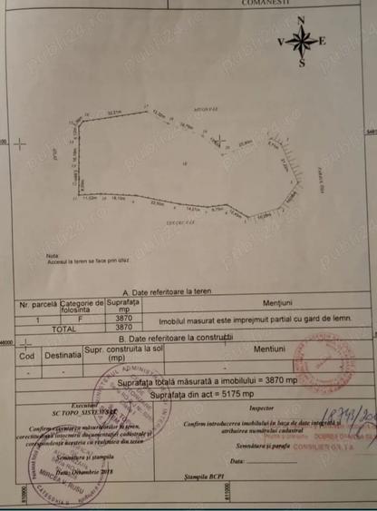 Teren de 3870 mp, în Coman