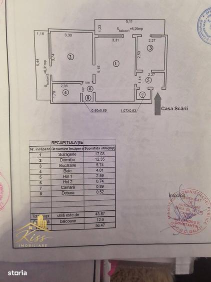 Apartament cu 2 camere semidecomandat în Micro 16