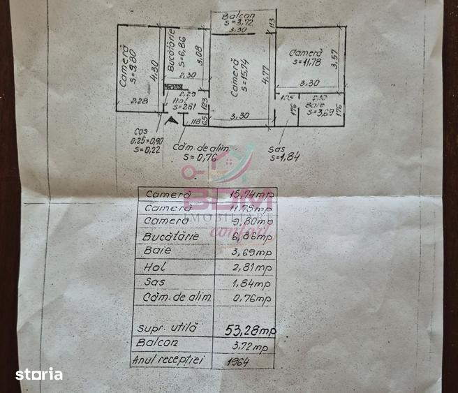 Apartament cu 3 camere semidecomandat în Micro 1