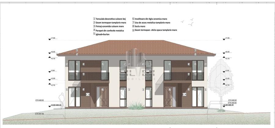 Duplex cu 5 camere cu Canalizare în Chinteni