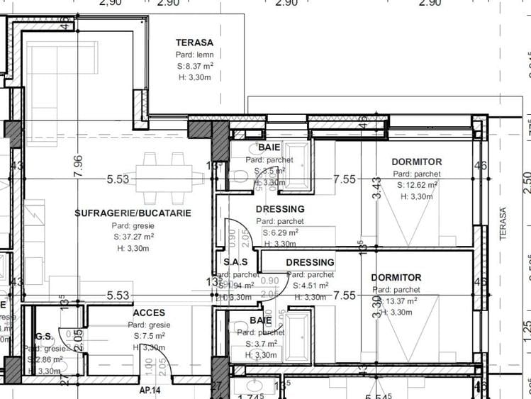 Apartament cu 3 camere decomandat în Central