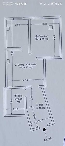 Apartament cu 2 camere semidecomandat în Steaua