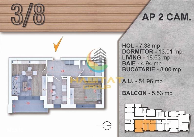 Apartament cu 2 camere decomandat în Alba Iulia