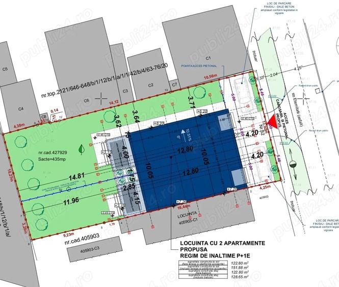 Vand teren intravilan in Timi?oara, Str. Eternita?ii nr. 52, cu AUTORIZA?IE DE CONSTRUIRE emisa pent - 2