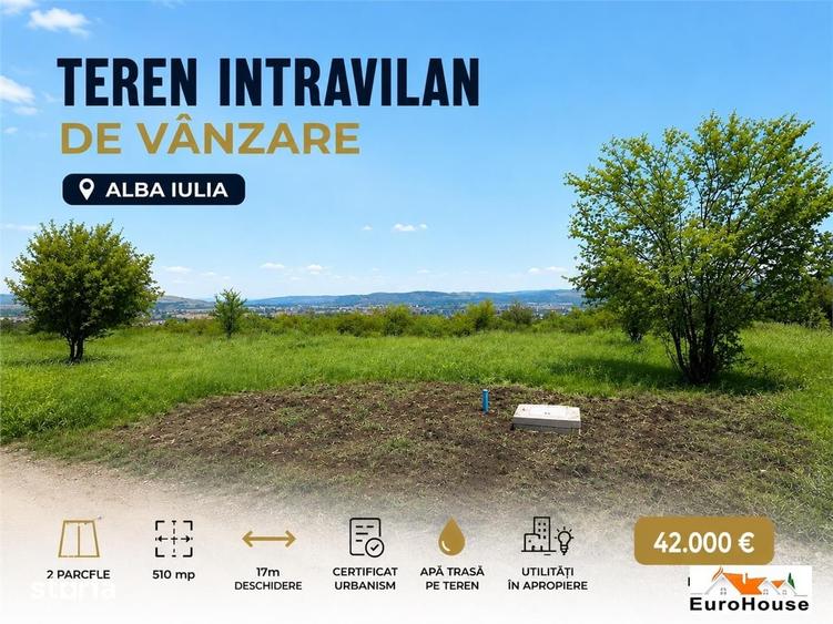 Teren Intravilan De Vanzare I 510mp I Vedere Panoramica I 2 Parcele - 1