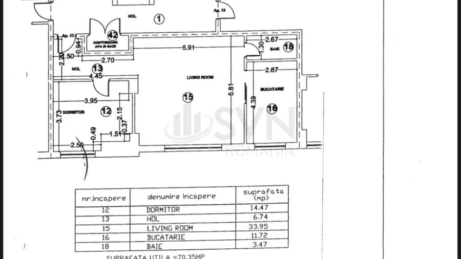 Apartament cu 2 camere decomandat, mobilat în Dorobanți