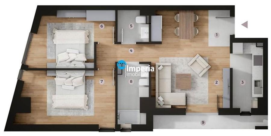 Apartament cu 3 camere decomandat în Tătărași