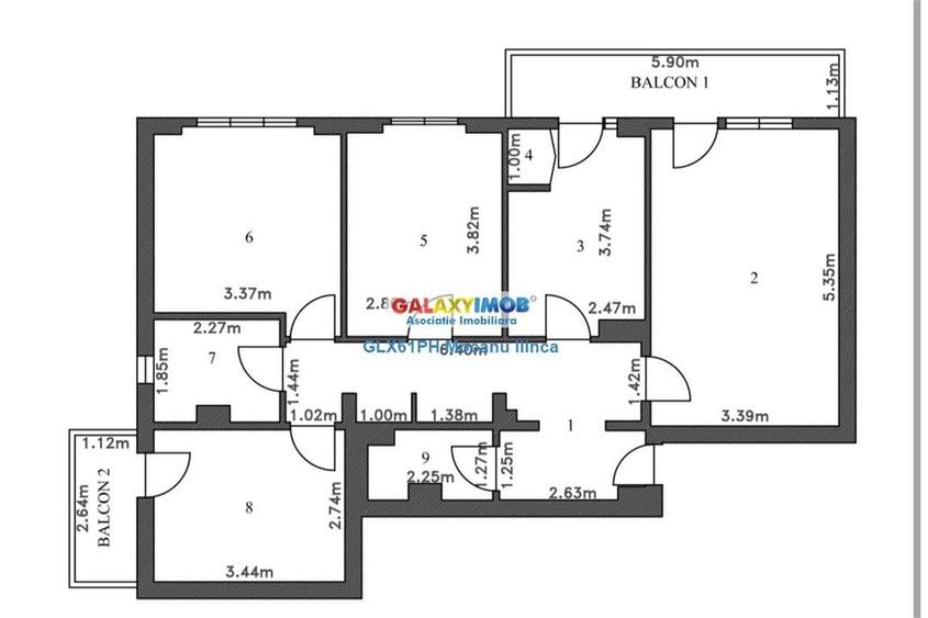 Apartament cu 4 camere decomandat, mobilat în Republicii