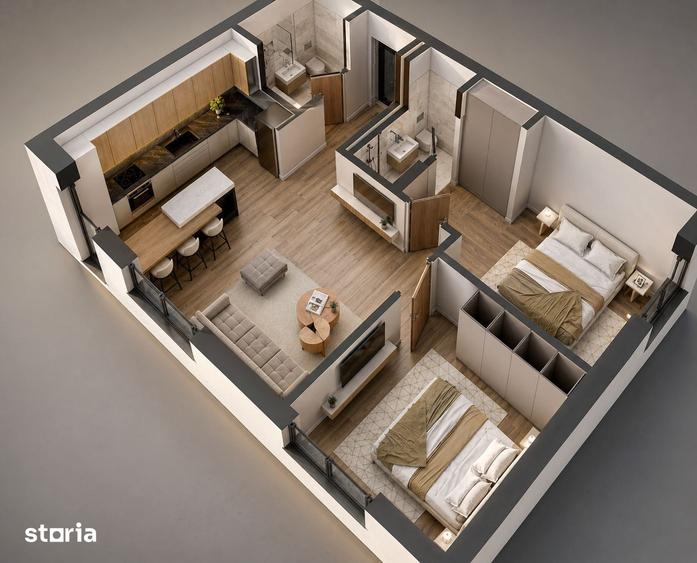Investitie Apartament 3 camere, Rond OMV Pipera gol nou de inchiriat - 1