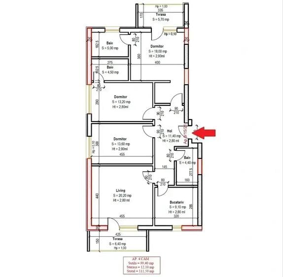 Apartament cu 4 camere decomandat în Titan