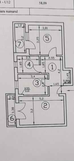 Apartament cu 2 camere decomandat în Central