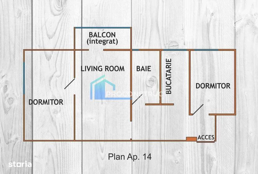 Apartament cu 3 camere în Șagului