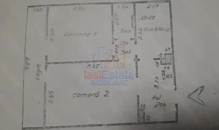 Apartament cu 2 camere decomandat în Nicolina