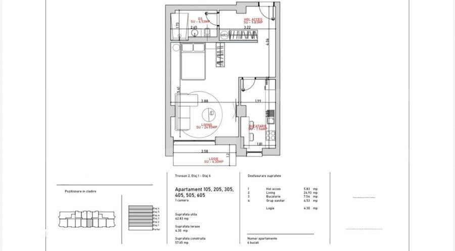 Apartament cu 2 camere în Stoicănești
