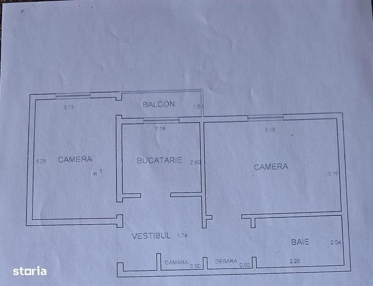 Apartament cu 2 camere decomandat în Podul de Fier